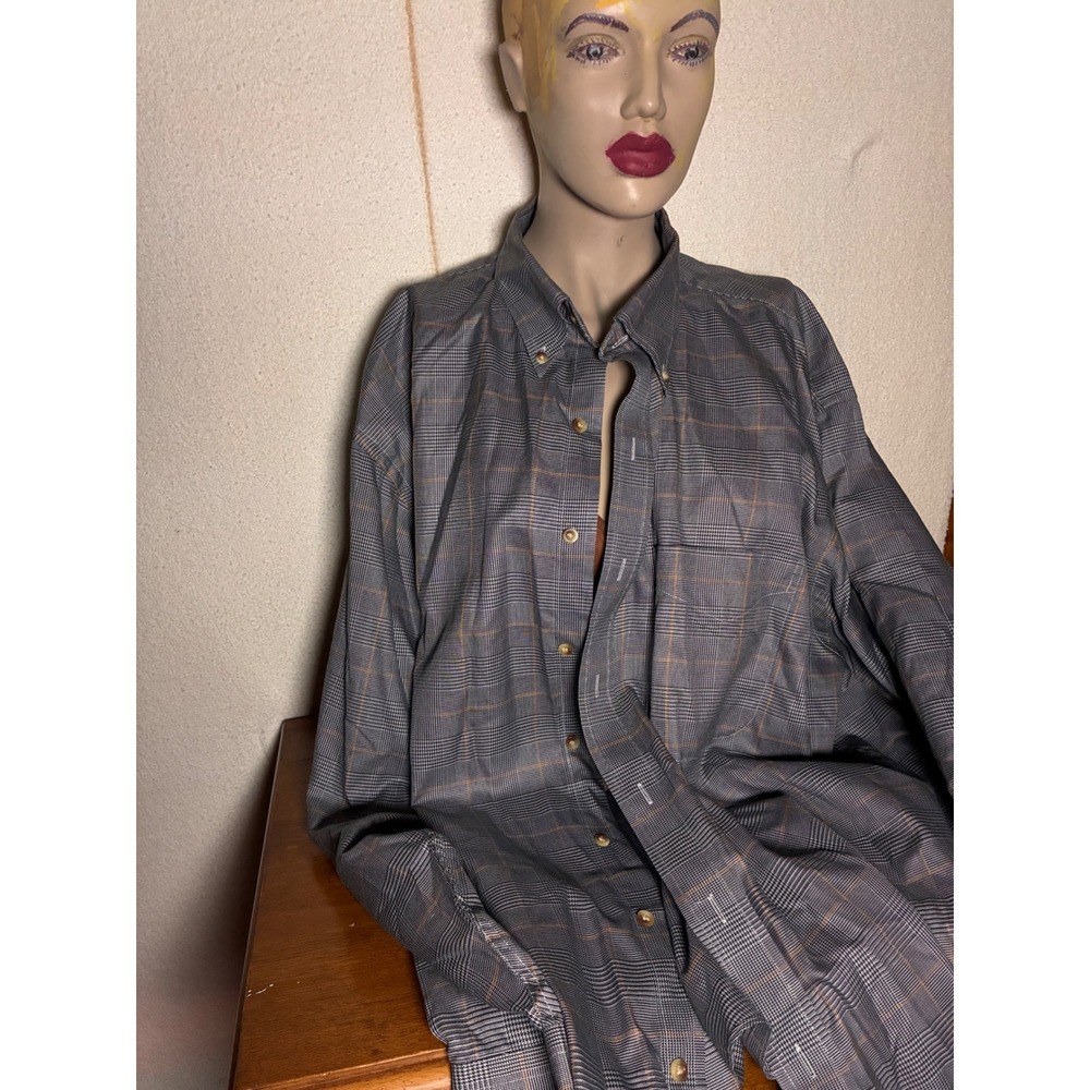 Jos. A. Bank Button Down Mens XL Grey Plaid Excellent Traveler Collection Shirt